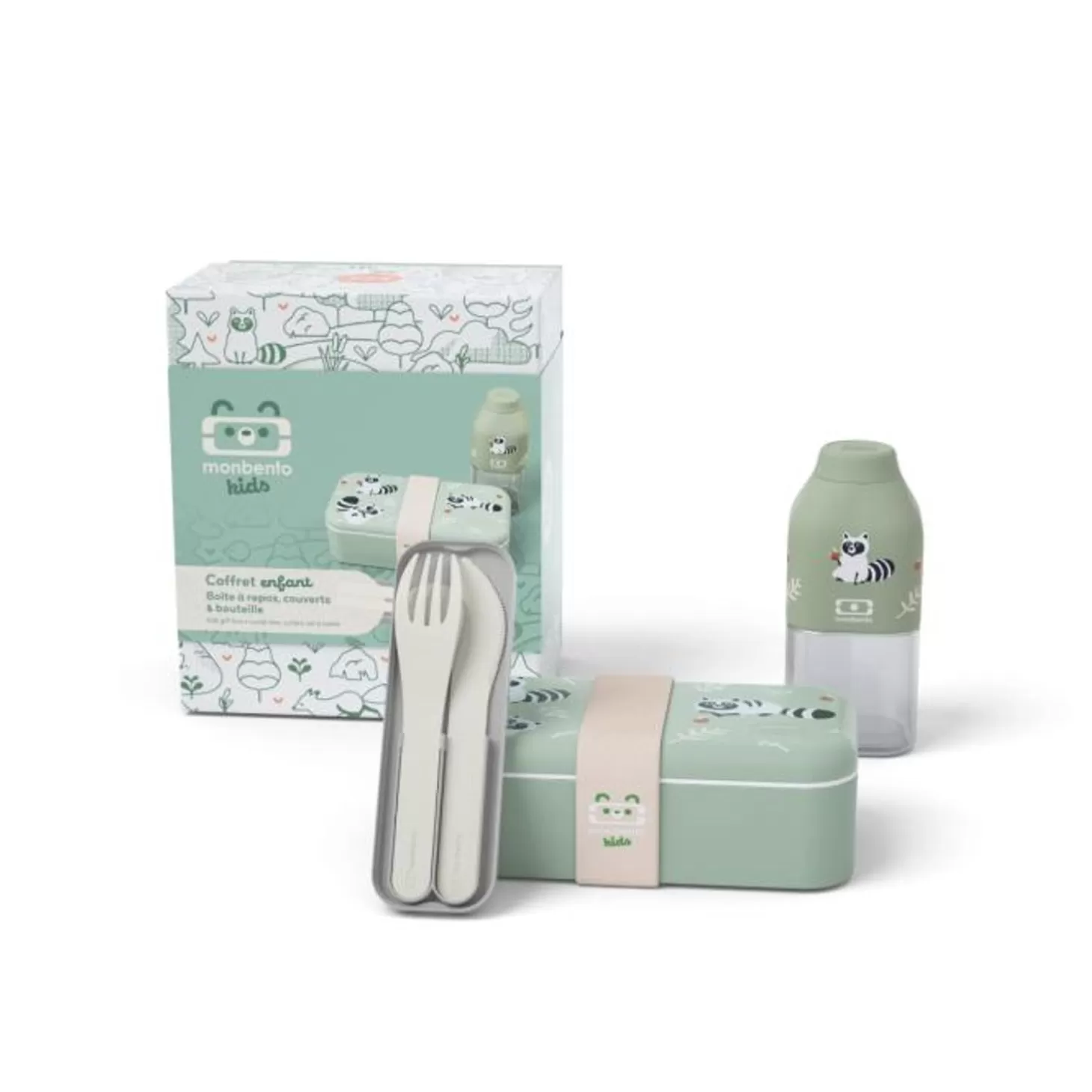 Monbento Coffret Cadeau Enfants Mb Foodie Vert Raccoon> Enfants